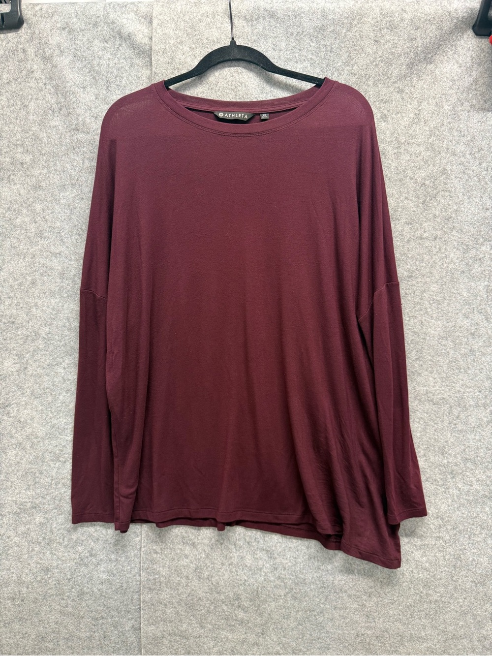 Athleta Long-Sleeve Shirt Crew Wine Red - Womens XS - Athletic Yoga Athleisure